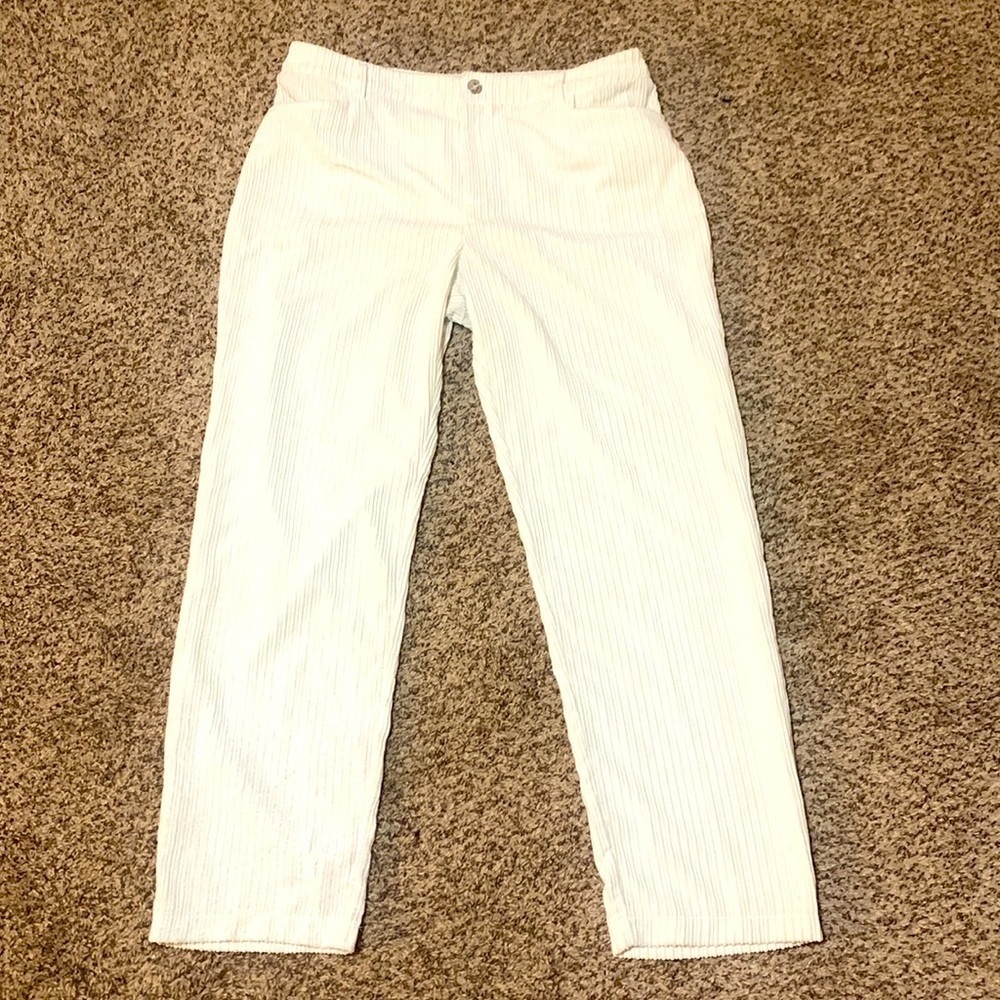 SUSAN GRAVER Corduroy Boot Cut Pants Sz 8 Winter White US 14